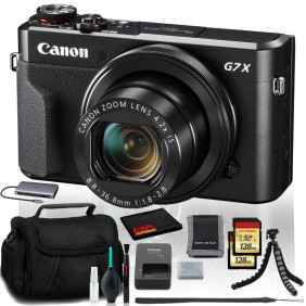 Canon PowerShot G7X Mark II Digital Camera with built-in Wi-Fi (2)128GB SD Cards (New) (Intl Model)