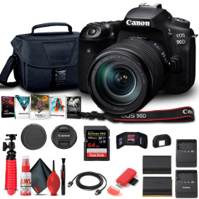 Canon EOS 90D DSLR Camera (New) W/ 18-135mm Lens 3616C016 - Basic Bundle